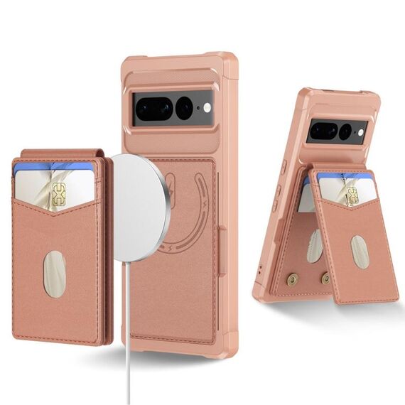 Per Google Pixel 7 2-in-1 RFID Wallet Magnetic MagSafe Custodia in pelle per telefono (rosa)