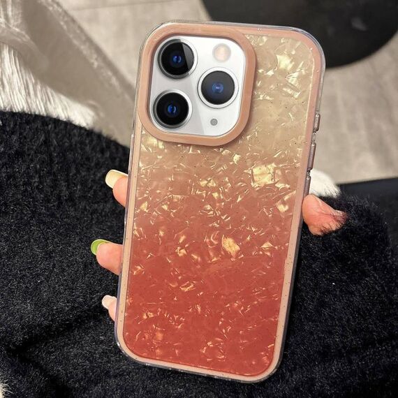 Per iPhone 11 Pro Max PC Lens Ring Gradient Shell Texture 3 in 1 Custodia per telefono (arancione)