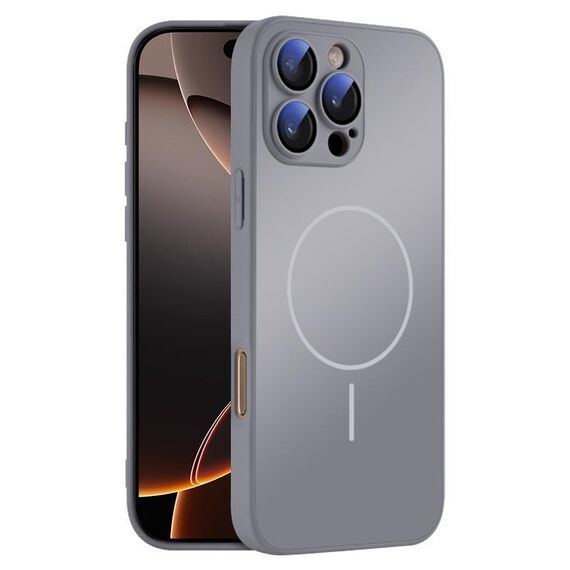 Per iPhone 16 Pro Max Custodia sottile in vetro AG con protezione della pelle e MagSafe (grigio titanio)
