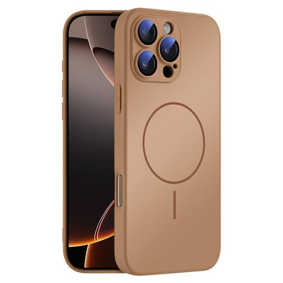 Per iPhone 16 Pro Custodia sottile in vetro AG con protezione della pelle e MagSafe (oro deserto)