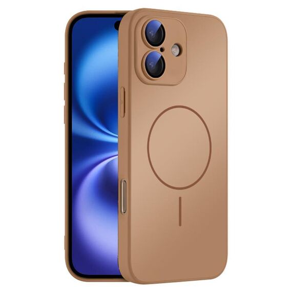 Per iPhone 16 Plus Custodia sottile in vetro AG con protezione della pelle e MagSafe (oro deserto)