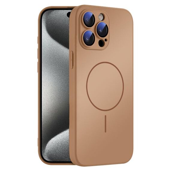 Per iPhone 15 Pro Custodia sottile in vetro AG con protezione MagSafe Skin-feel (oro deserto)