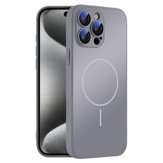 Per iPhone 15 Pro Custodia sottile in vetro AG con protezione della pelle e MagSafe (grigio titanio)