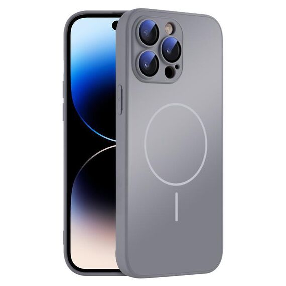 Per iPhone 14 Pro Custodia sottile in vetro AG con protezione per la pelle e MagSafe (grigio titanio)