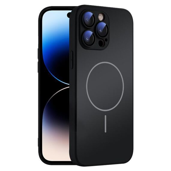 Per iPhone 14 Pro Max Custodia sottile in vetro AG con protezione della pelle e MagSafe (nero)