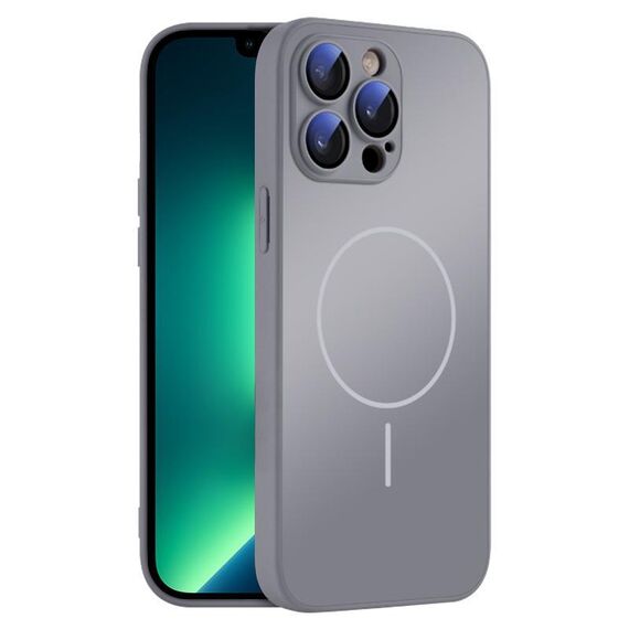 Per iPhone 13 Pro Max Custodia sottile in vetro AG con protezione MagSafe Skin-feel (grigio titanio)