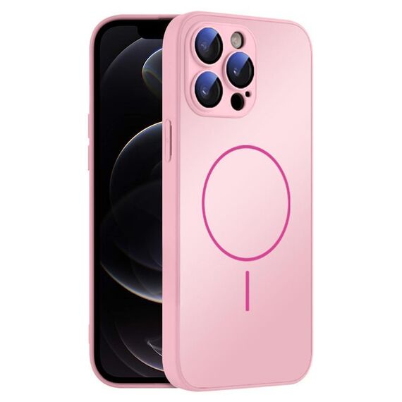 Per iPhone 12 Pro Custodia sottile in vetro AG con protezione per la pelle e MagSafe (rosa)