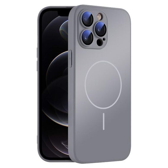 Per iPhone 12 Pro Custodia sottile in vetro AG con protezione per la pelle e MagSafe (grigio titanio)