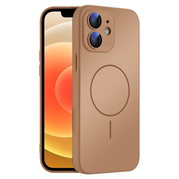 Per iPhone 12 Custodia sottile in vetro AG con protezione per la pelle e MagSafe (oro deserto)