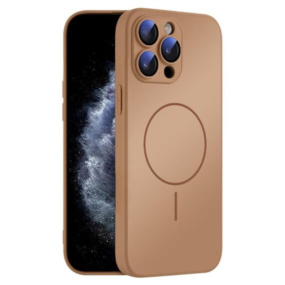Per iPhone 11 Pro Max Custodia sottile in vetro AG con protezione della pelle e MagSafe (oro deserto)