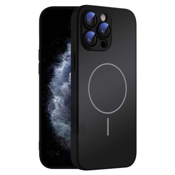 Per iPhone 11 Pro Max Custodia sottile in vetro AG con protezione della pelle e MagSafe (nero)