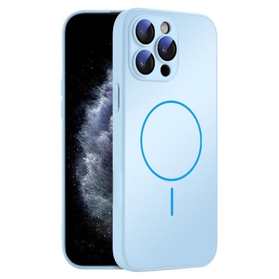 Per iPhone 11 Pro Max Custodia sottile in vetro AG con protezione MagSafe Skin-feel (azzurro cielo)