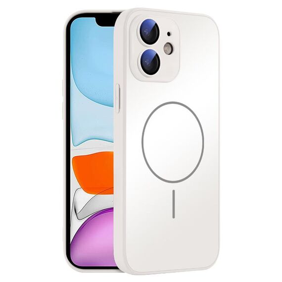 Per iPhone 11 Custodia sottile in vetro AG con protezione per la pelle e MagSafe (bianco)