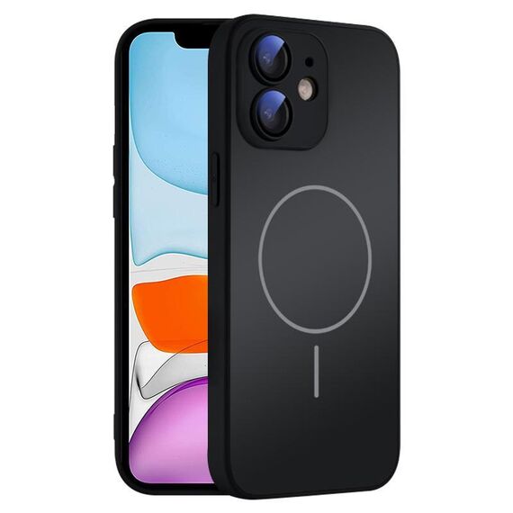 Per iPhone 11 Custodia sottile in vetro AG con protezione per la pelle e MagSafe (nero)