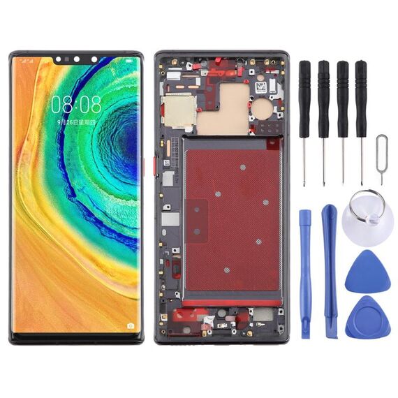 Per Huawei Mate 30 Pro TFT LCD Screen Digitizer Assembly completo con telaio, non supporta l'identificazione delle impronte digitali (nero)