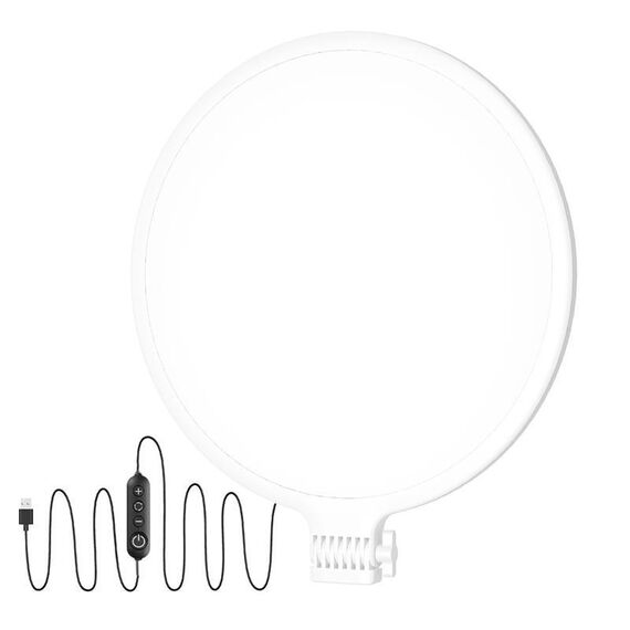 Lampada LED per fotografia con luce di riempimento in streaming live, protezione per gli occhi del telefono cellulare, lampada per selfie con luce soffusa, specifiche: 10 pollici (bianco)