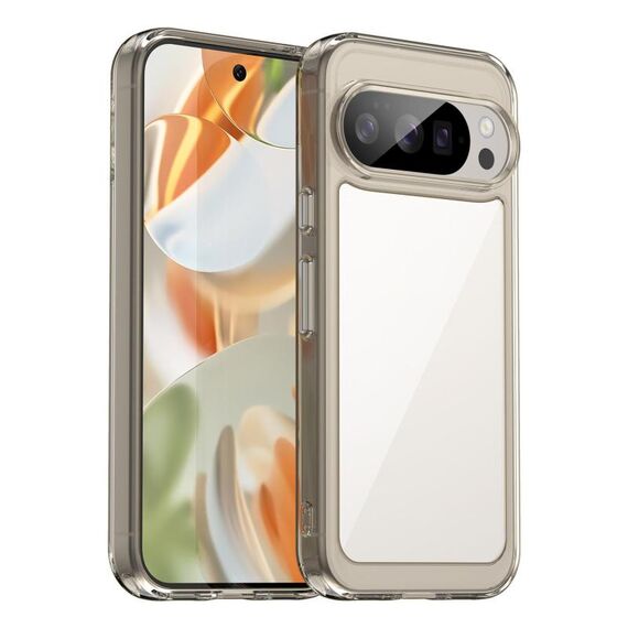 Per Google Pixel 10 Pro Custodia per telefono in TPU ibrida acrilica serie colorata (grigio trasparente)