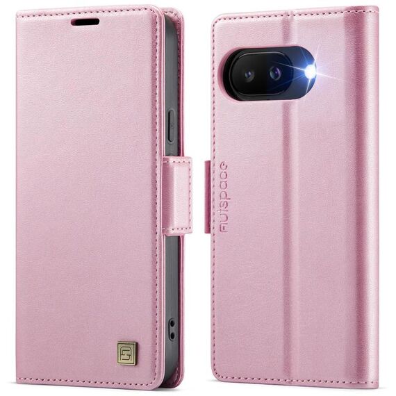 Per Google Pixel 9a AutSpace A11 Side Buckle MagSafe Magnetico RFID Custodia in Pelle per Telefono (Oro Rosa)