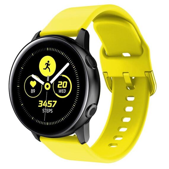 Cinturino per orologio in silicone con fibbia a testa piatta universale Kalebol da 22 mm (giallo)