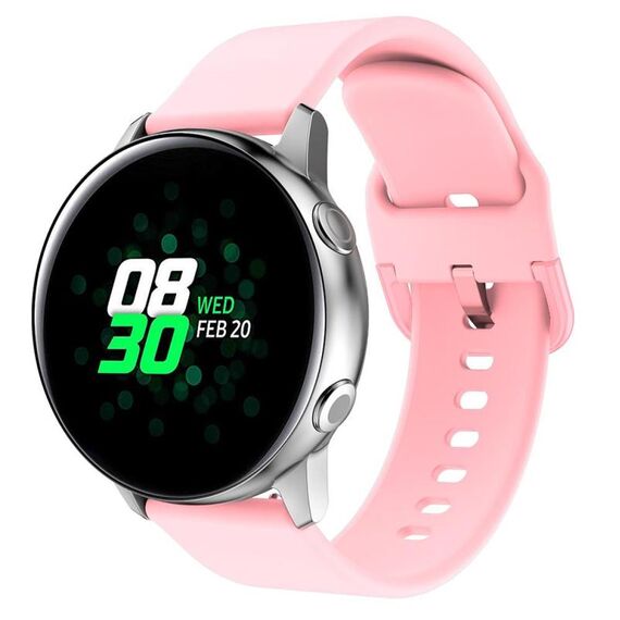 Cinturino per orologio in silicone con fibbia a testa piatta universale Kalebol da 22 mm (rosa tenue)