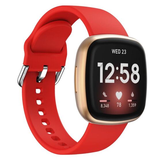 Cinturino in silicone con fibbia ad ardiglione Kalebol per Fitbit Versa 3/4 (rosso)