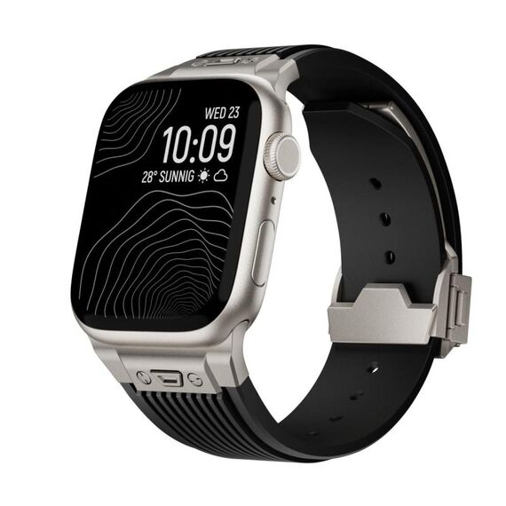 Per Apple Watch 42mm / 41mm / 40mm / 38mm Kalebol Cinturino in silicone a forma di L ad alta elasticità (nero)