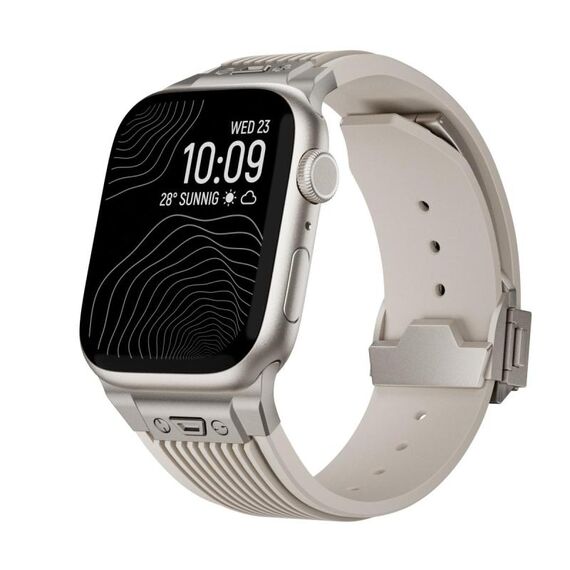 Per Apple Watch 42mm / 41mm / 40mm / 38mm Kalebol Cinturino in silicone a forma di L ad alta elasticità (Starlight)