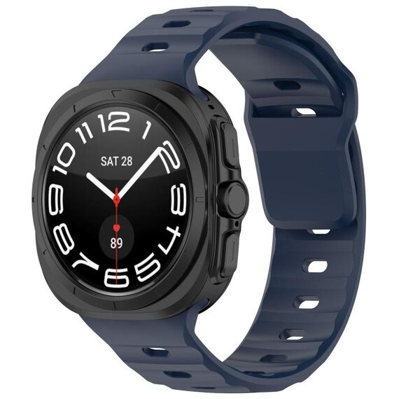 Per Samsung Galaxy Watch Ultra 47mm Kalebol Square Buckle Cinturino in silicone (blu notte)