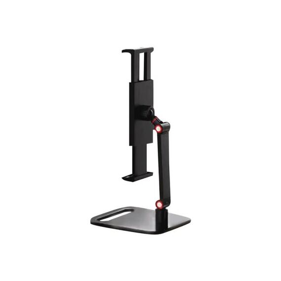 Supporto da tavolo per monitor tablet telefono a 2 sessioni, altezza e angolazione regolabili, staffa per schermo fino a 17,3 pollici