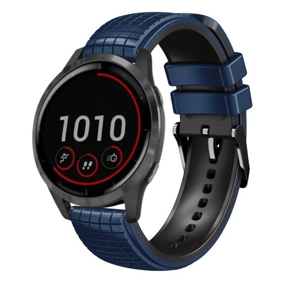 Per cinturino Garmin Vivoactive 4 22mm Mesh in silicone bicolore (blu scuro nero)