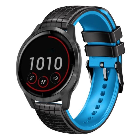 Per cinturino Garmin Vivoactive 4 22mm Mesh in silicone bicolore (nero lime)