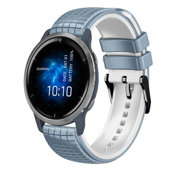 Per cinturino Garmin Venu 2 22mm Mesh in silicone bicolore (blu bianco)