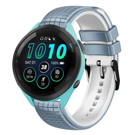 Per cinturino Garmin Forerunner 265 22mm Mesh in silicone bicolore (blu bianco)