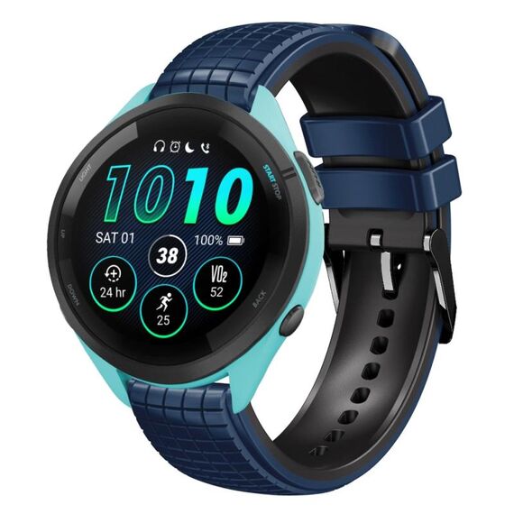 Per cinturino Garmin Forerunner 265 22mm Mesh in silicone bicolore (blu scuro nero)