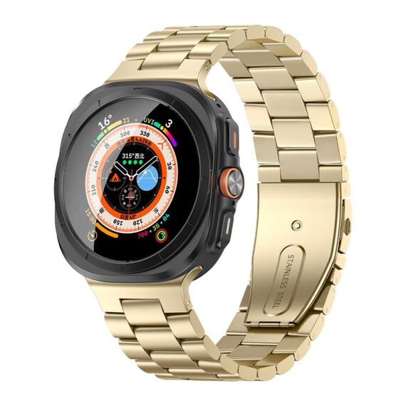Per Samsung Galaxy Watch Ultra 47mm Kalebol Cinturino in acciaio a tre perle (oro)