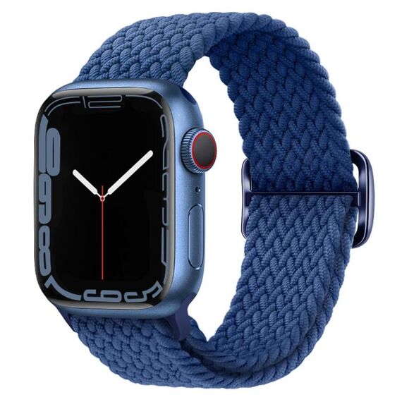 Per Apple Watch 42mm / 41mm / 40mm / 38mm Kalebol Eight Buckle Nylon Braided Watch Band (blu freddo)