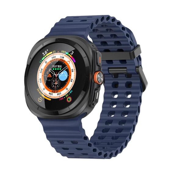 Per Samsung Galaxy Watch Ultra 47mm Kalebol Cinturino in silicone traspirante poroso (blu)
