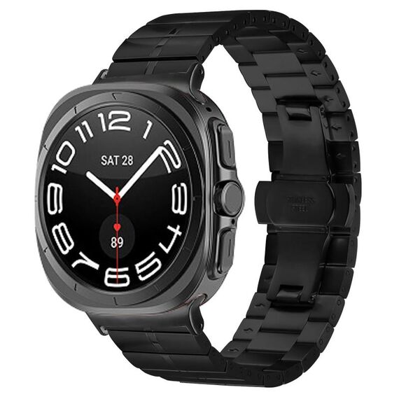 Per Samsung Galaxy Watch Ultra 47mm Kalebol One-bead Cinturino in acciaio inossidabile (nero)