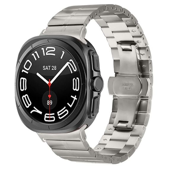 Per Samsung Galaxy Watch Ultra 47mm Kalebol One-bead Cinturino in acciaio inossidabile (titanio)