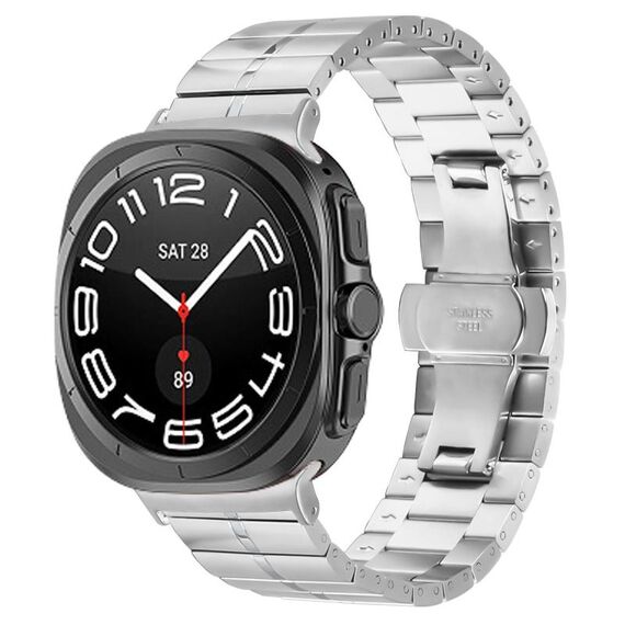Per Samsung Galaxy Watch Ultra 47mm Kalebol One-bead Cinturino in acciaio inossidabile (argento)