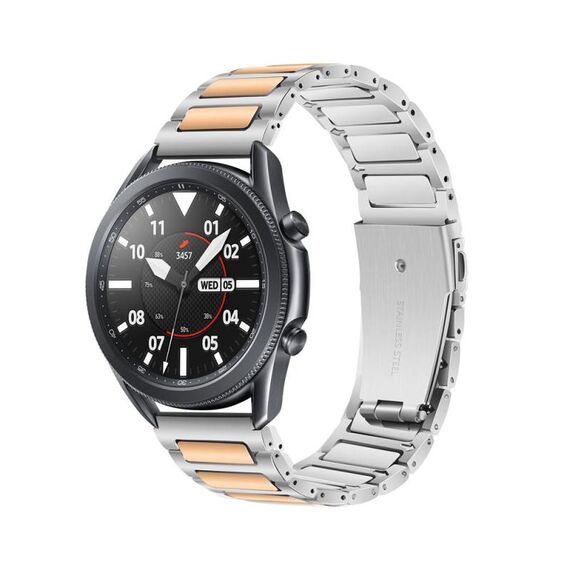 Cinturino per orologio in lega di zinco Kalebol da 22 mm (argento oro rosa)