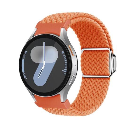 Per Samsung Galaxy Watch 5 Pro / 6 / 7 Kalebol Button Braided Loop Magnetic Buckle Watch Band (Arancione)