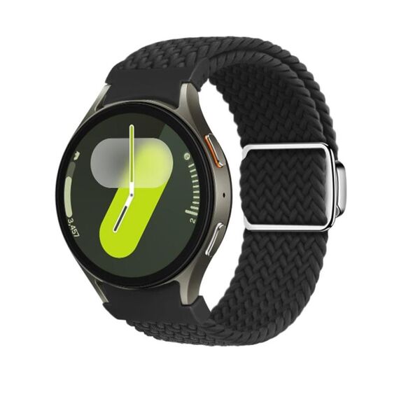 Per Samsung Galaxy Watch 5 Pro / 6 / 7 Kalebol Button Braided Loop Magnetic Buckle Watch Band (Nero)