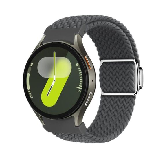 Per Samsung Galaxy Watch 5 Pro / 6 / 7 Kalebol Button Braided Loop Magnetic Buckle Watch Band (grigio siderale)