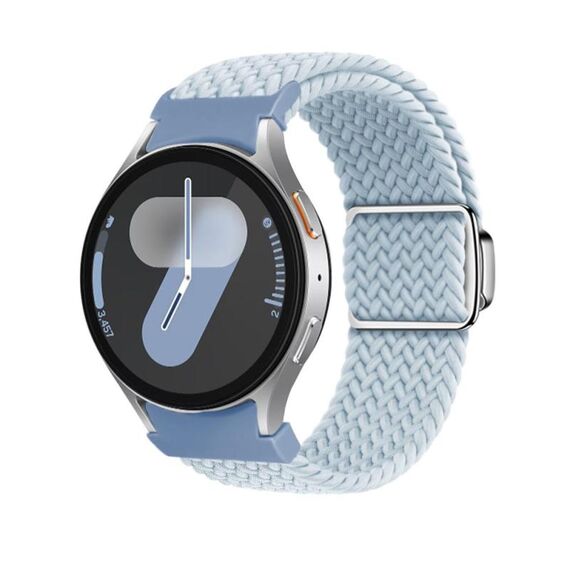 Per Samsung Galaxy Watch 5 Pro / 6 / 7 Kalebol Button Braided Loop Magnetic Buckle Watch Band (blu nebbia)