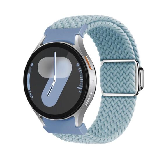 Per Samsung Galaxy Watch 5 Pro / 6 / 7 Kalebol Button Braided Loop Magnetic Buckle Watch Band (Ciano-blu)