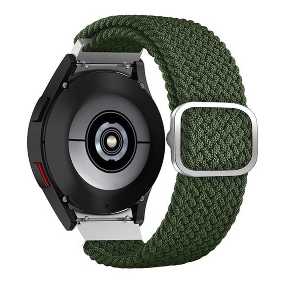 Per Samsung Galaxy Watch 7/6/5/4 Kalebol Eight Buckle Nylon Braided Watch Band (verde militare)