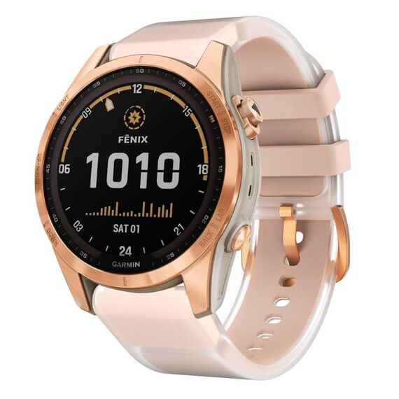 Per Garmin Fenix ​​7S 20mm Kalebol Glacier Cinturino per orologio in silicone trasparente a sgancio rapido (rosa)