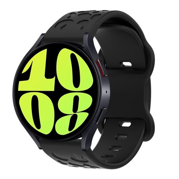 Cinturino per orologio in silicone con fibbia a farfalla e stampa leopardata Kalebol da 18 mm (nero)