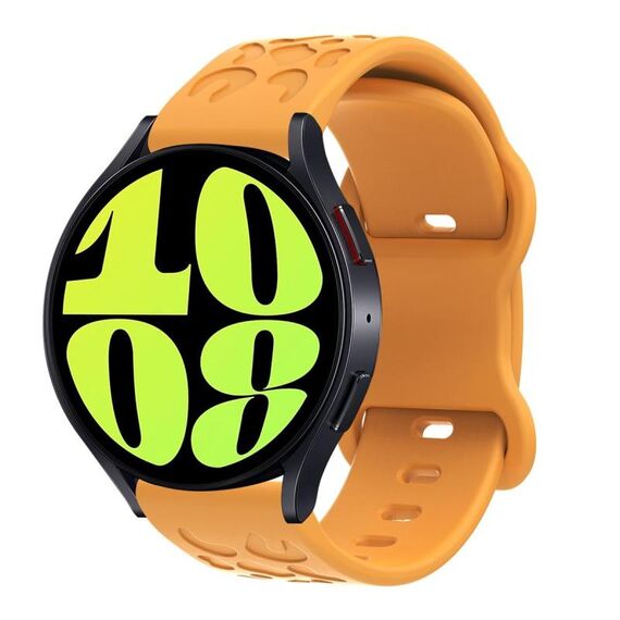 Cinturino per orologio in silicone con fibbia a farfalla e stampa leopardata Kalebol da 20 mm (giallo)